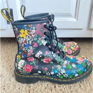 Dr. Martens Multicolor Floral Boots Womens size 8